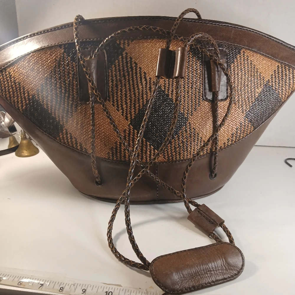 Vintage Inge Christopher Large Indonesian Leather Handbag